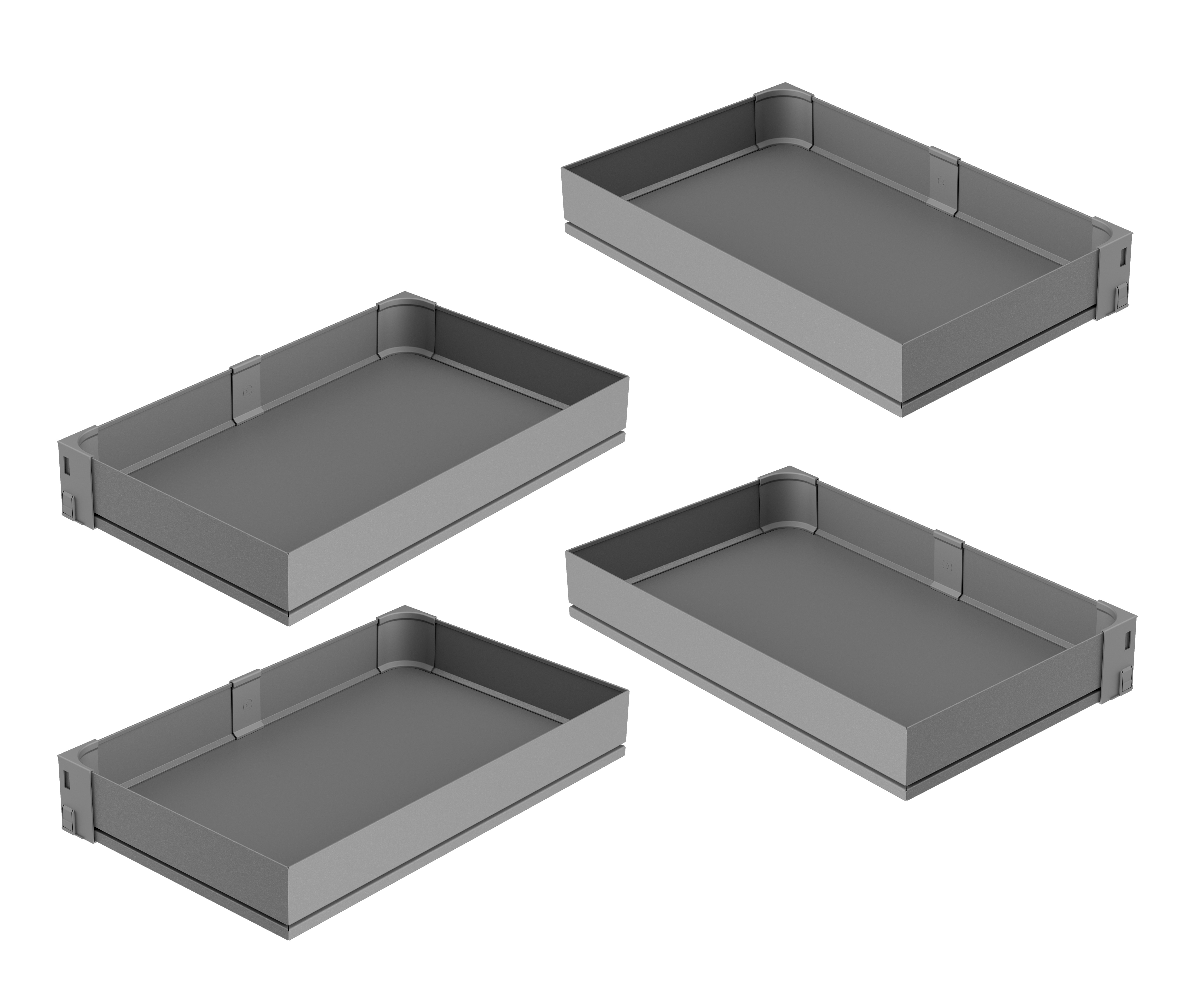 Комплект полок Волшебный угол 450-600 мм Арена ПЬЮР 4 шт цвет АНТРАЦИТ Kessebohmer | официальный магазин